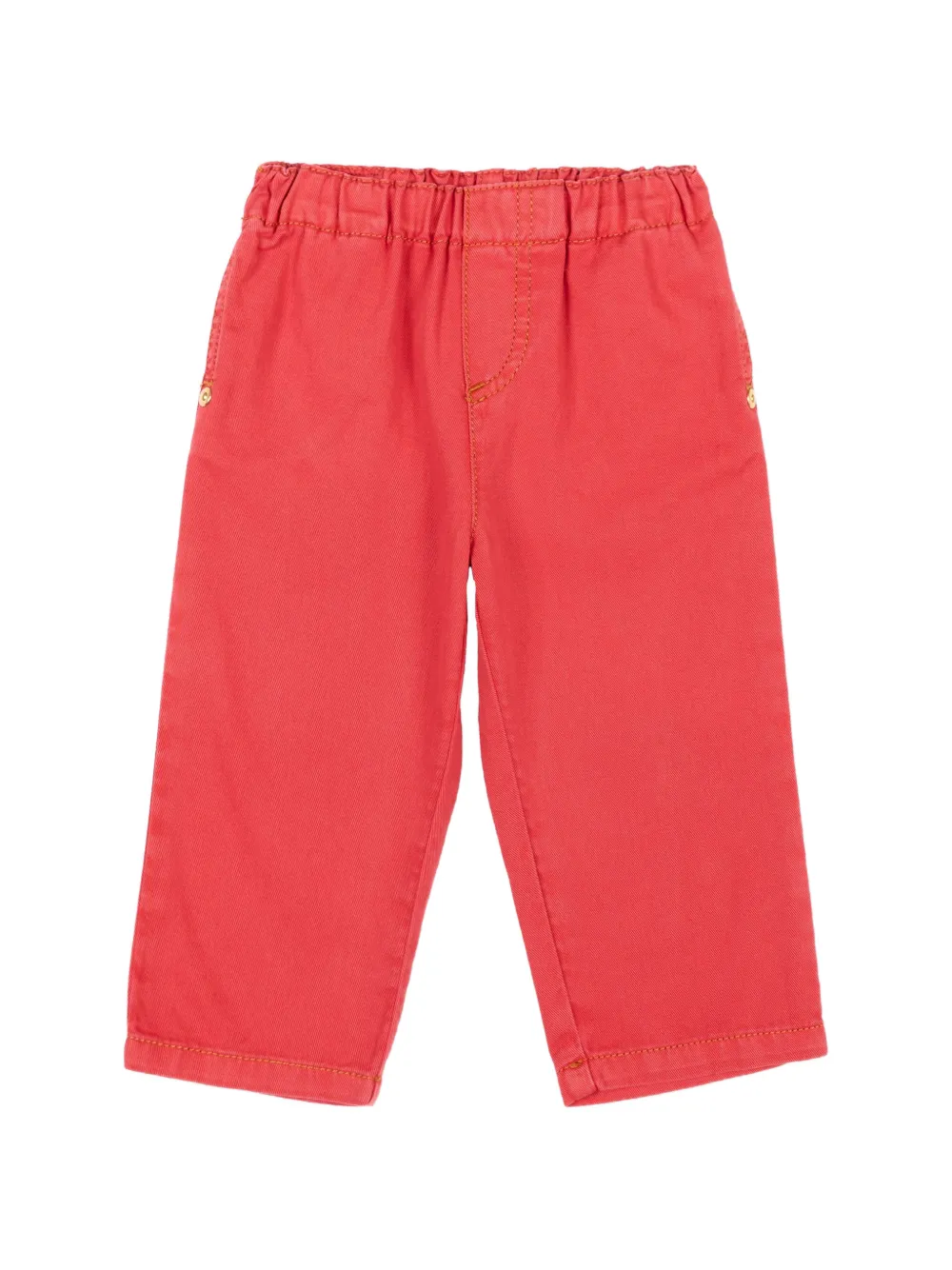 Versace Kids logo-patch elasticated-waist jeans - Rosso