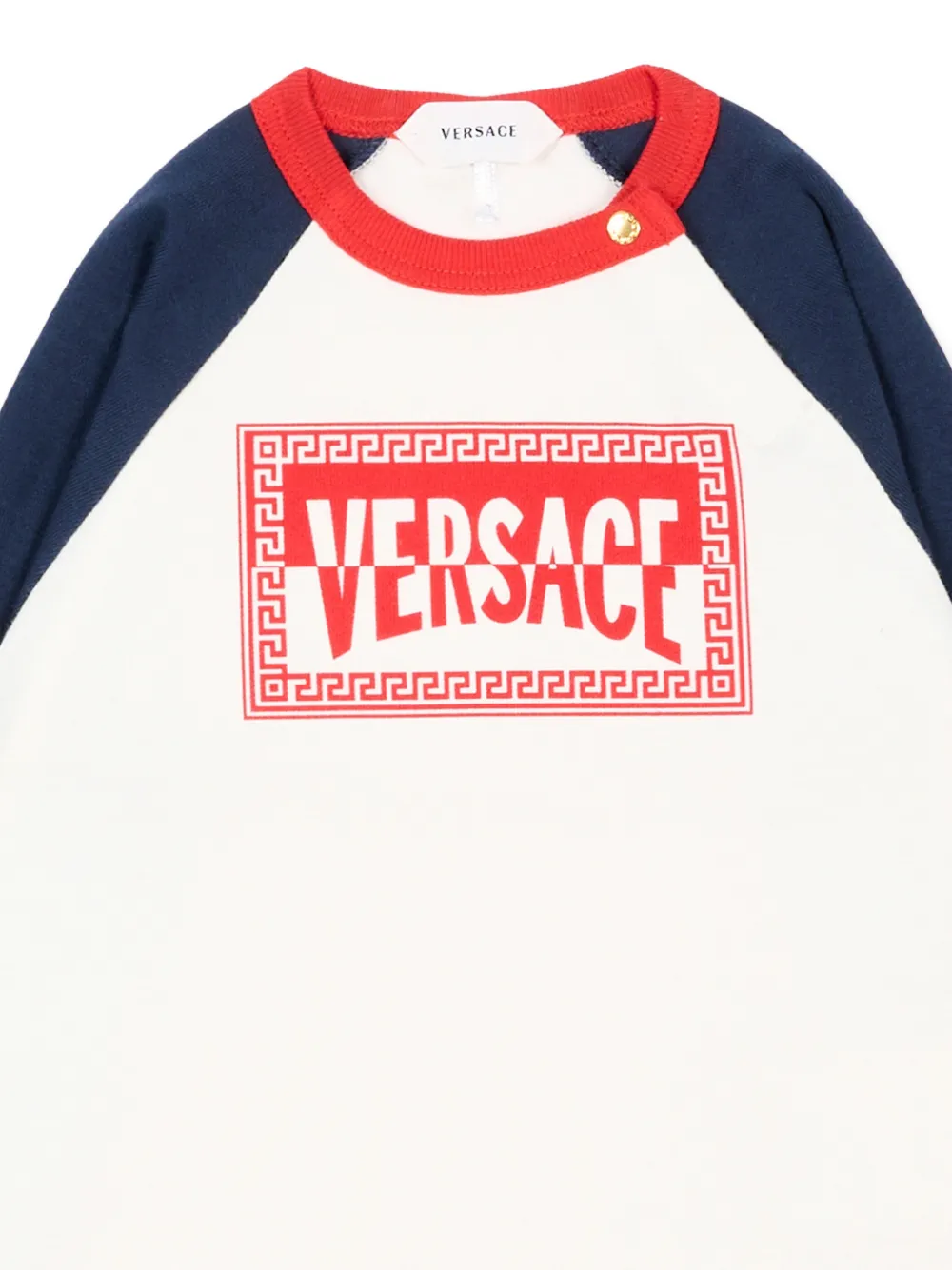 Versace Kids T-shirt met logoprint Beige
