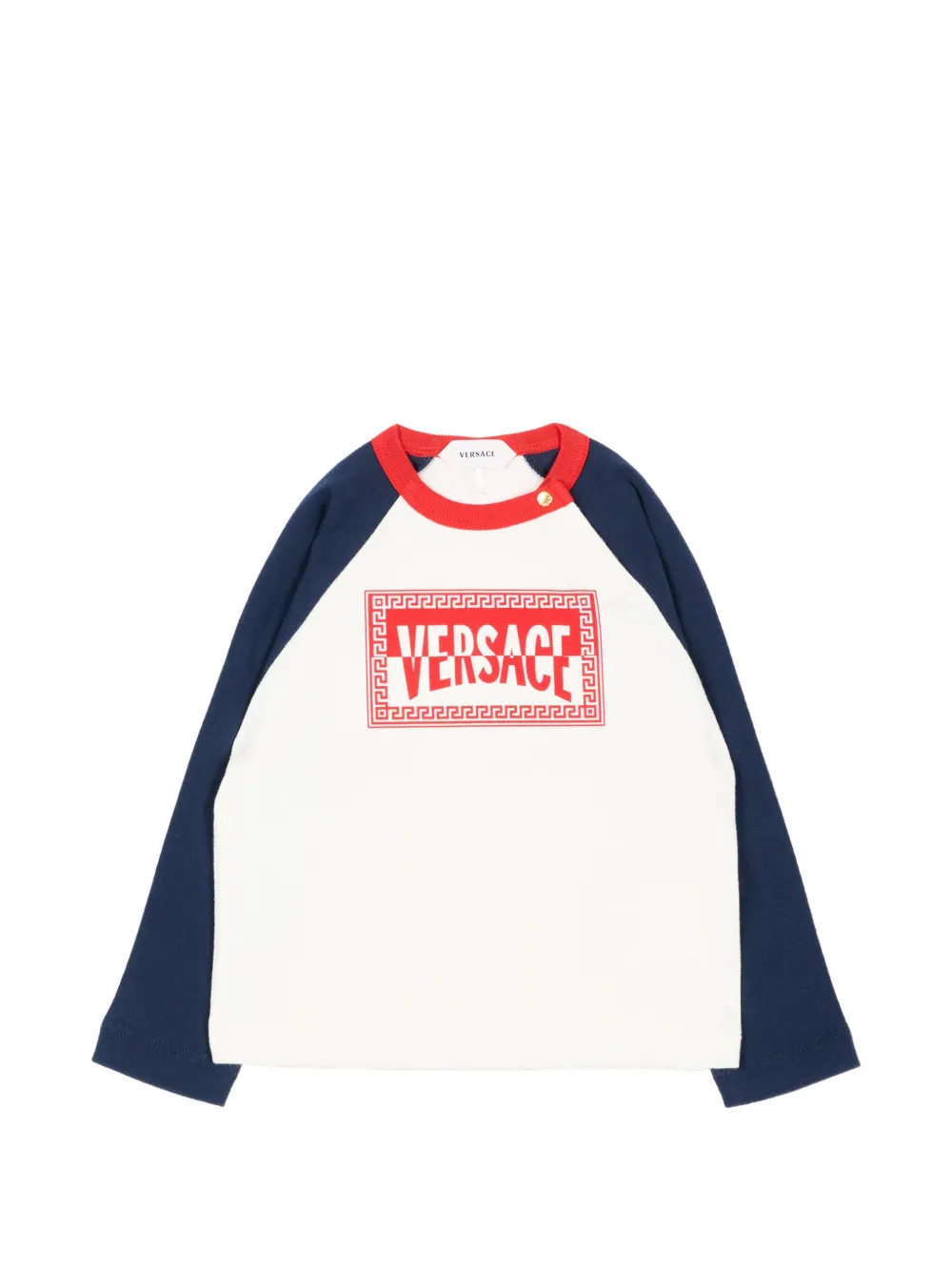 Versace Kids logo-print raglan-sleeve T-shirt - Toni neutri
