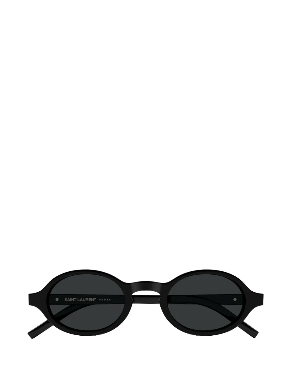 Saint Laurent Ysl-plaque Oval-frame Sunglasses In Black