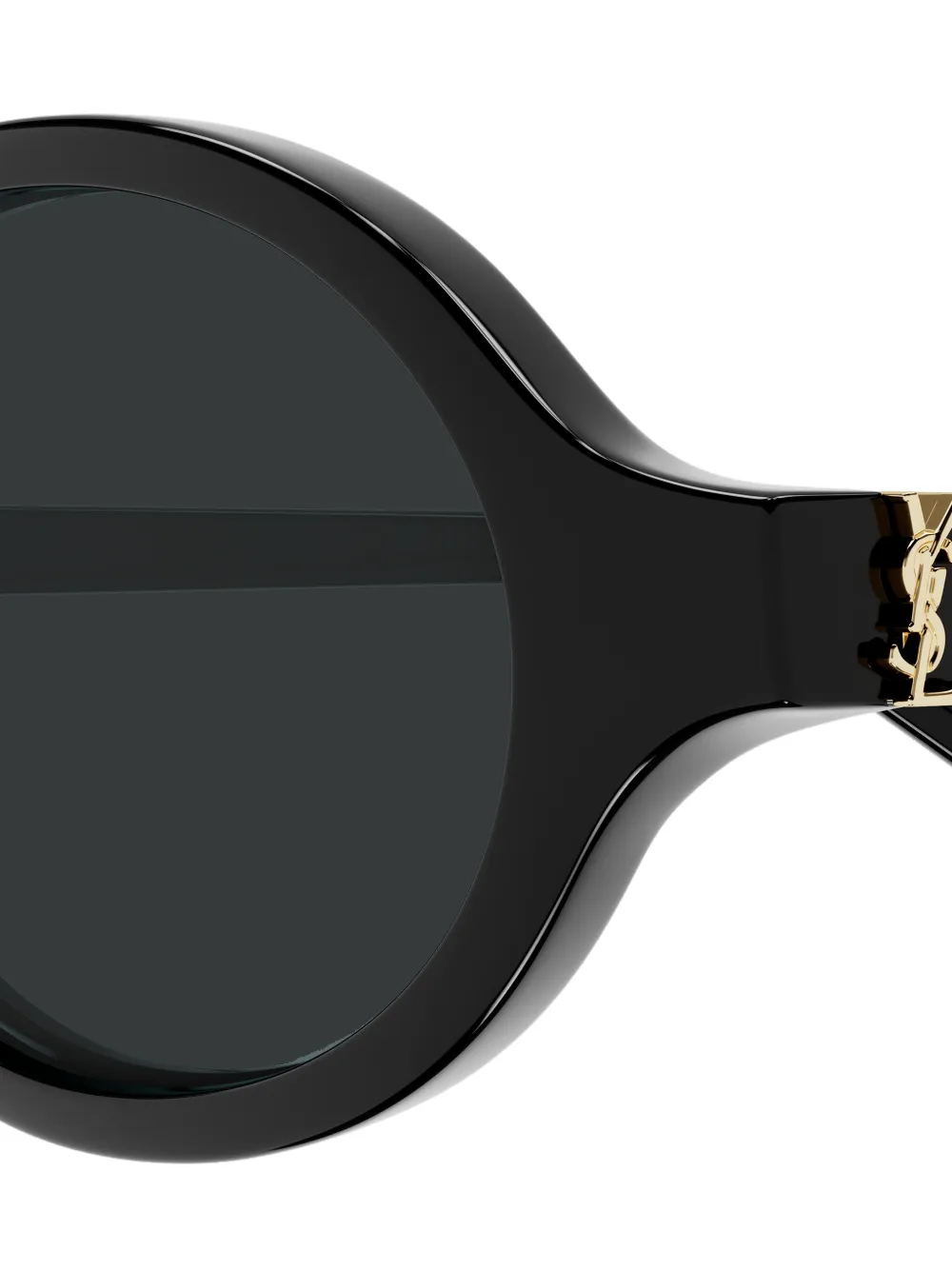 Saint Laurent Eyewear Zonnebril met ovalen montuur en YSL-plakkaat Zwart