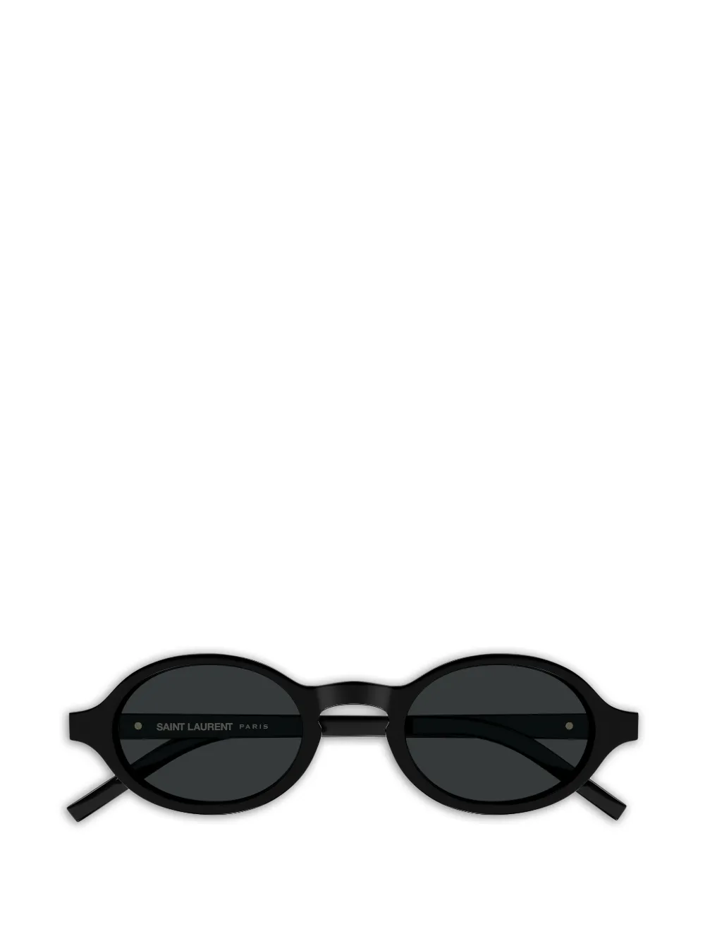 Saint Laurent Eyewear YSL-plaque oval-frame sunglasses - Schwarz