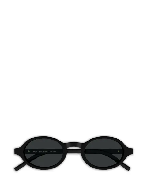 Saint Laurent Eyewear YSL-plaque oval-frame sunglasses