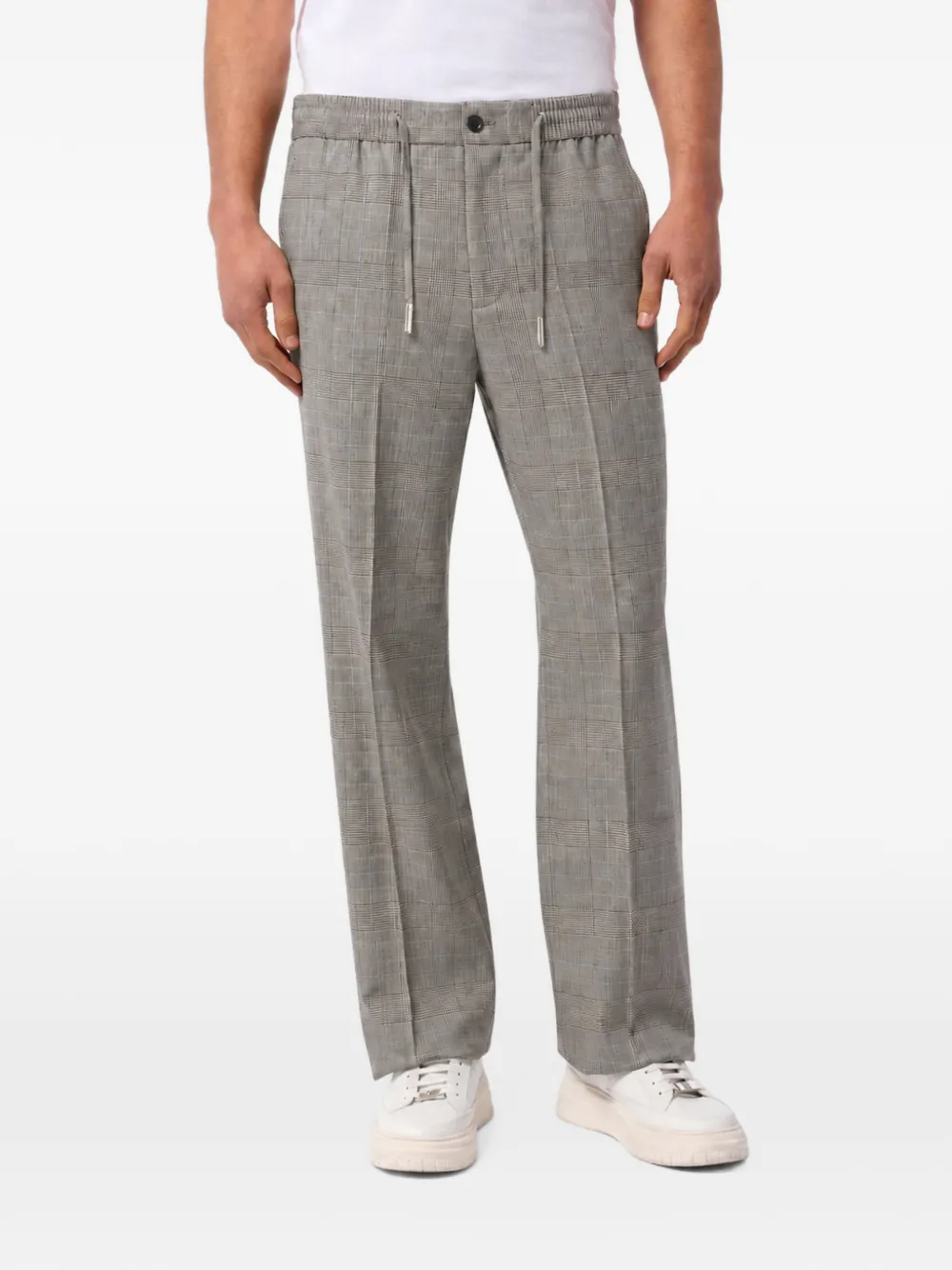 Billionaire Prince of Wales check track pants Beige