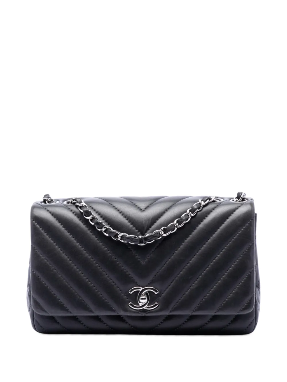 CHANEL Pre-Owned 2012-2013 Medium Chevron Lambskin Surpique Flap shoulder bag - Black