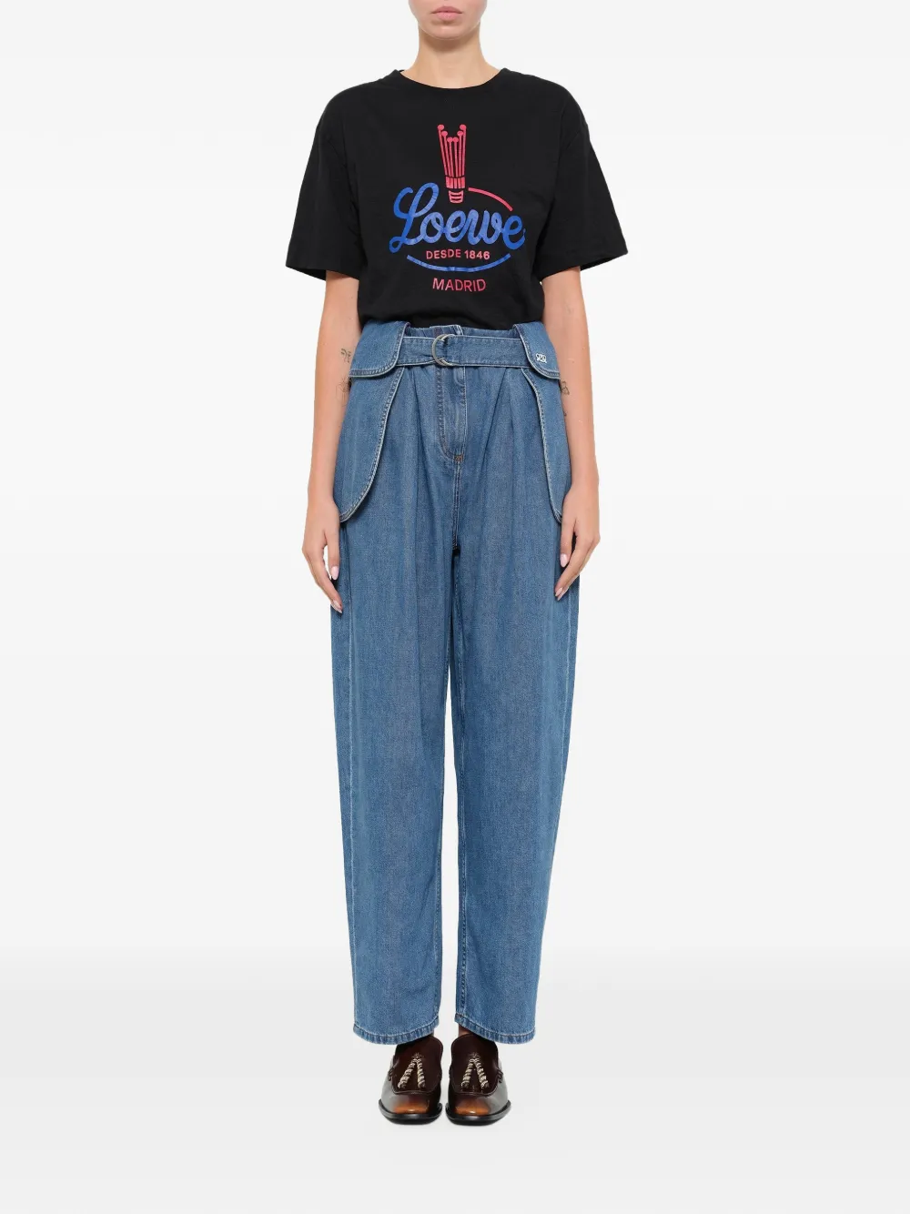  Loewe Belted Cargo Jeans - Bleu 