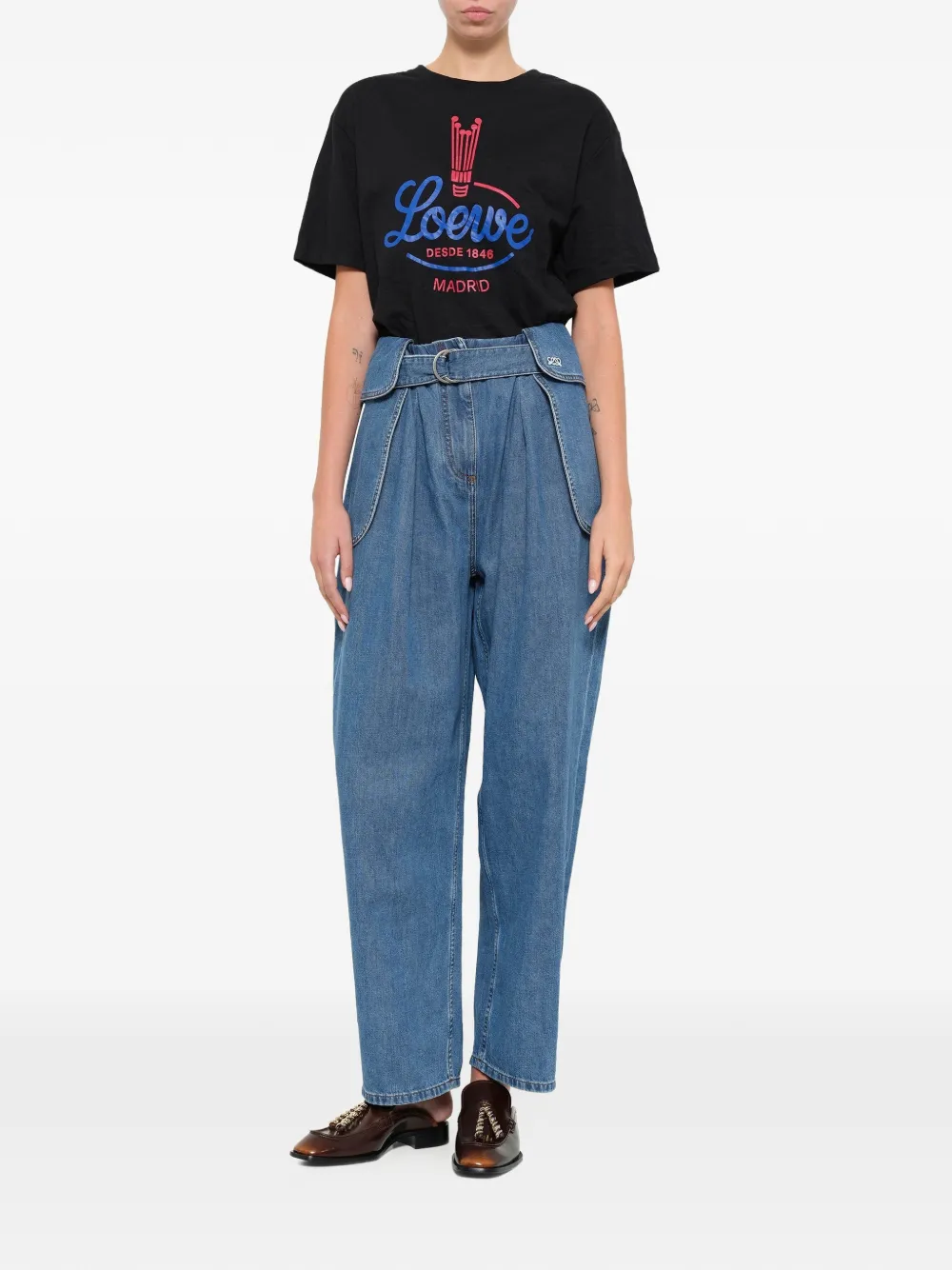  Loewe Belted Cargo Jeans - Bleu 