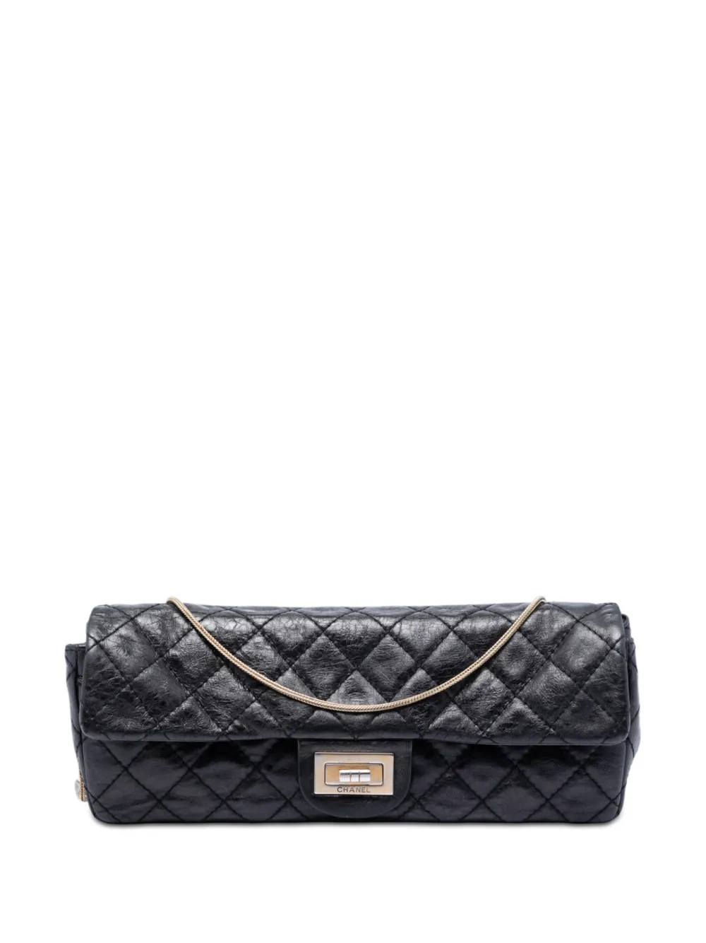 CHANEL Pre-Owned 2008-2009 Quilted Glazed Calfskin Reissue 2.55 East West Flap shoulder bag - Black