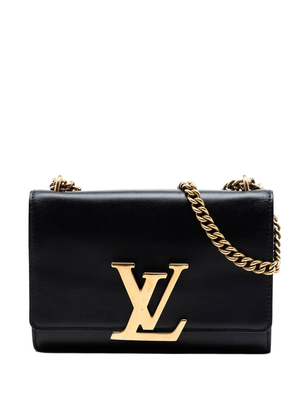 Louis Vuitton Pre-Owned 2014 Leather Louise Chain MM crossbody bag - Black