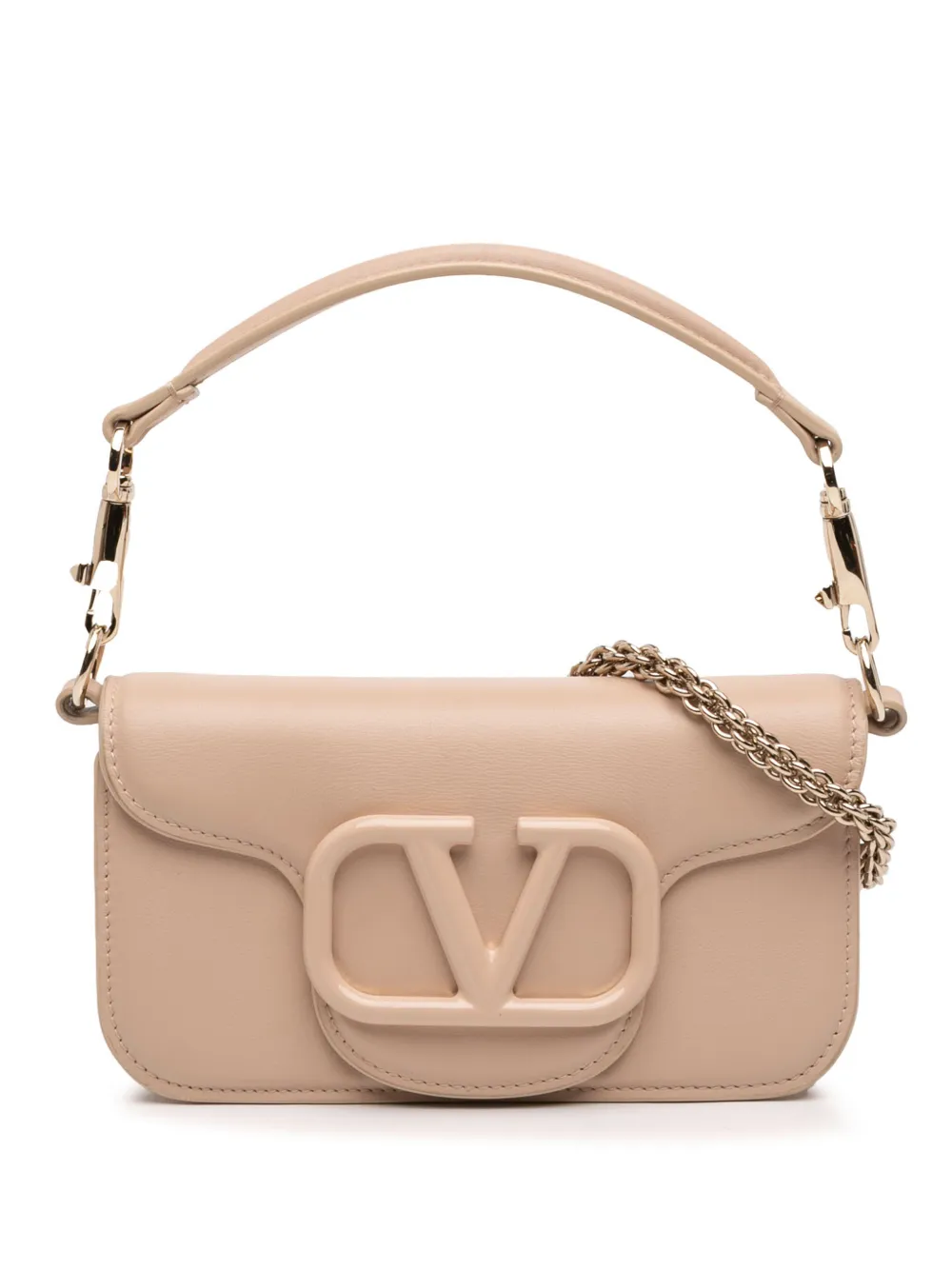Valentino Garavani Pre-Owned 2020-2026 Small Calfskin VLogo Loco satchel - Marrone