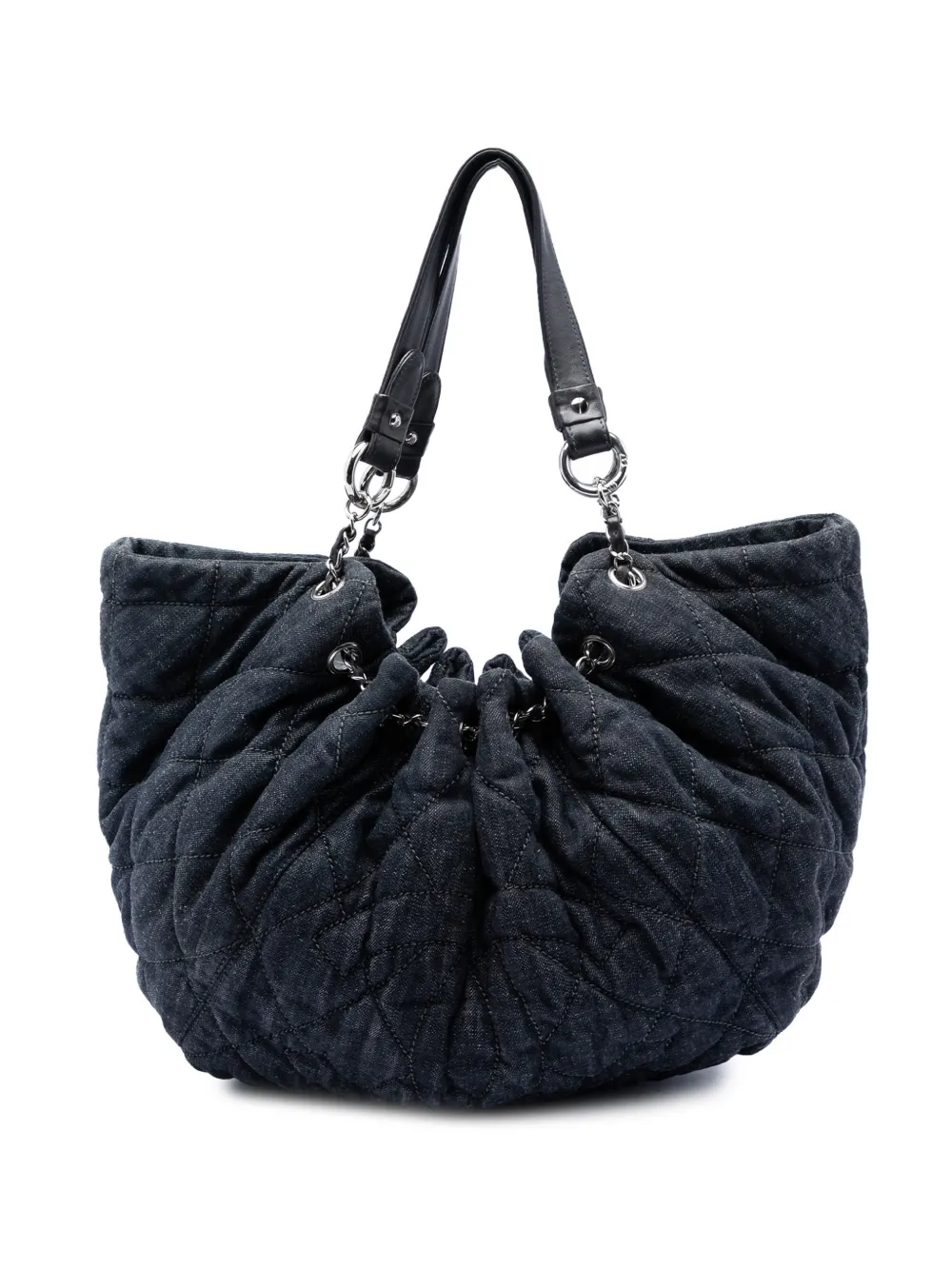 CHANEL Pre-Owned 2008-2009 Quilted Denim Stretch Spirit Cabas tote bag - Blu