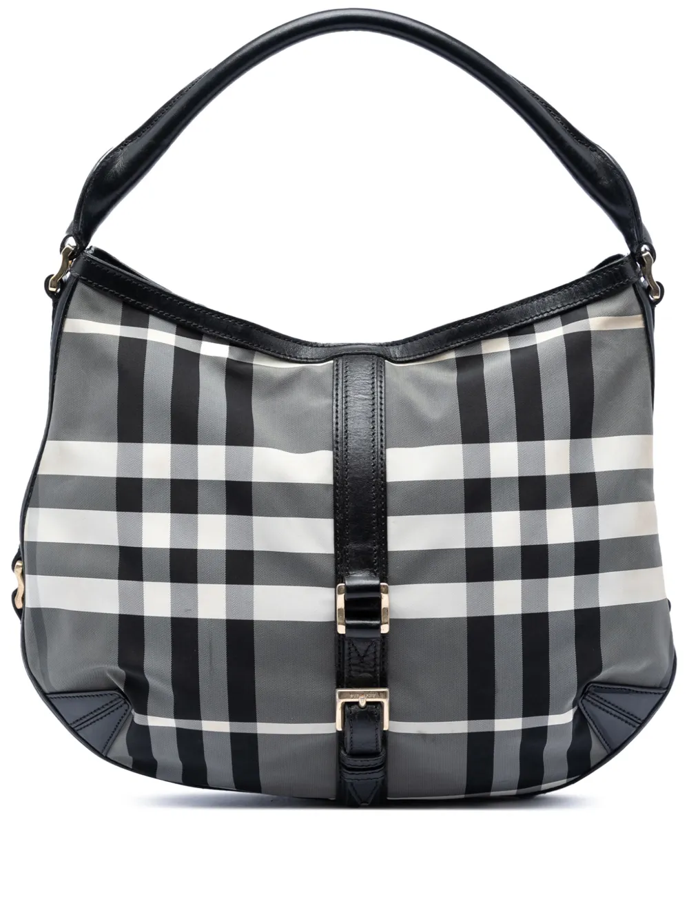 Burberry Pre-Owned 2000-2017 Check Nylon Grafton hobo bag - Grey