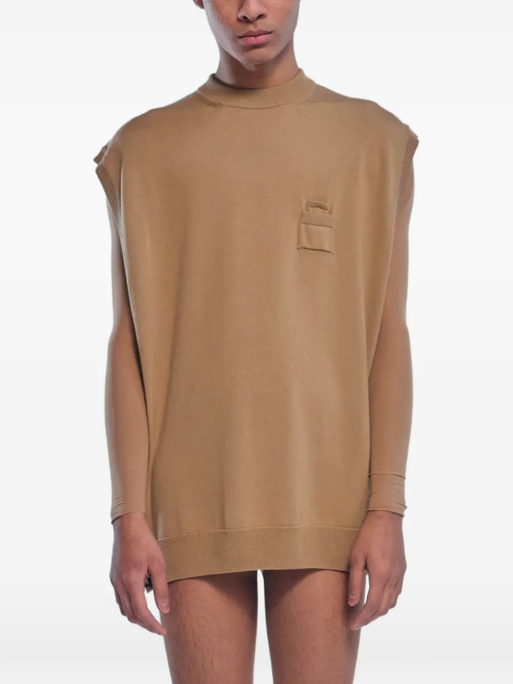 ROT The Mantle button-side vest - Toni neutri