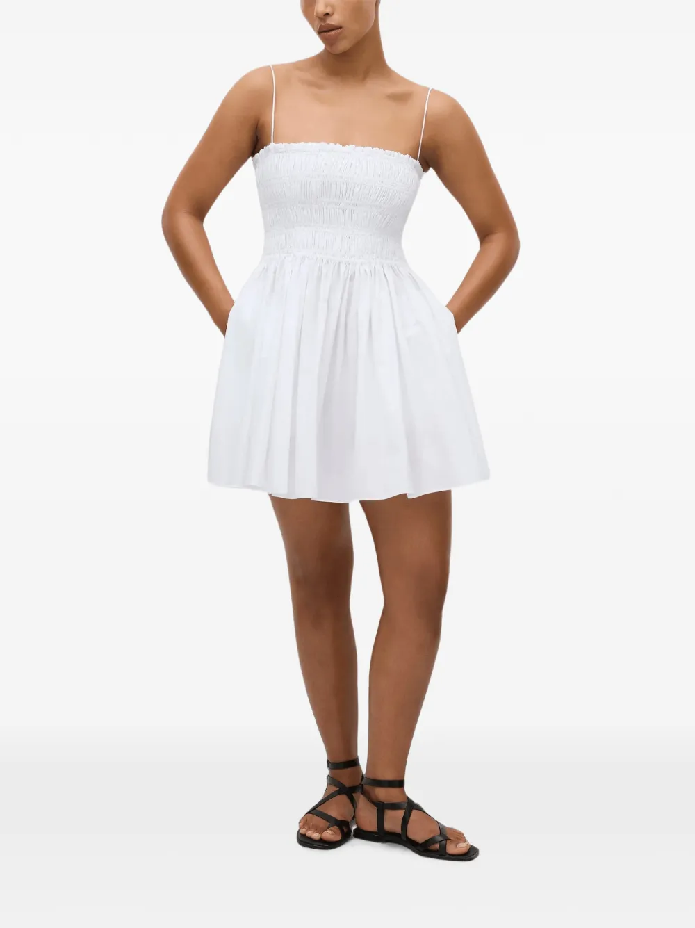 Matteau shirred-bodice mini dress - Bianco