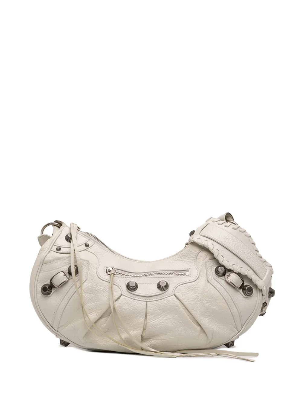 Balenciaga Pre-Owned 2022 Small Lambskin Motocross Le Cagole crossbody bag - Bianco