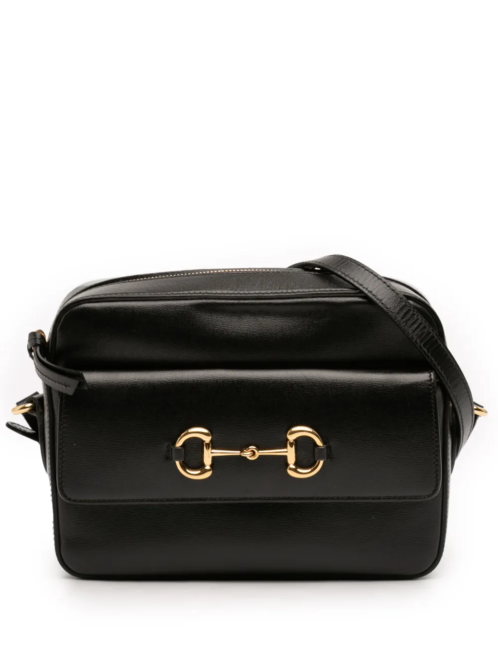Gucci Pre-Owned 2016-2026 Small Leather Horsebit 1955 Camera Bag crossbody bag - Black