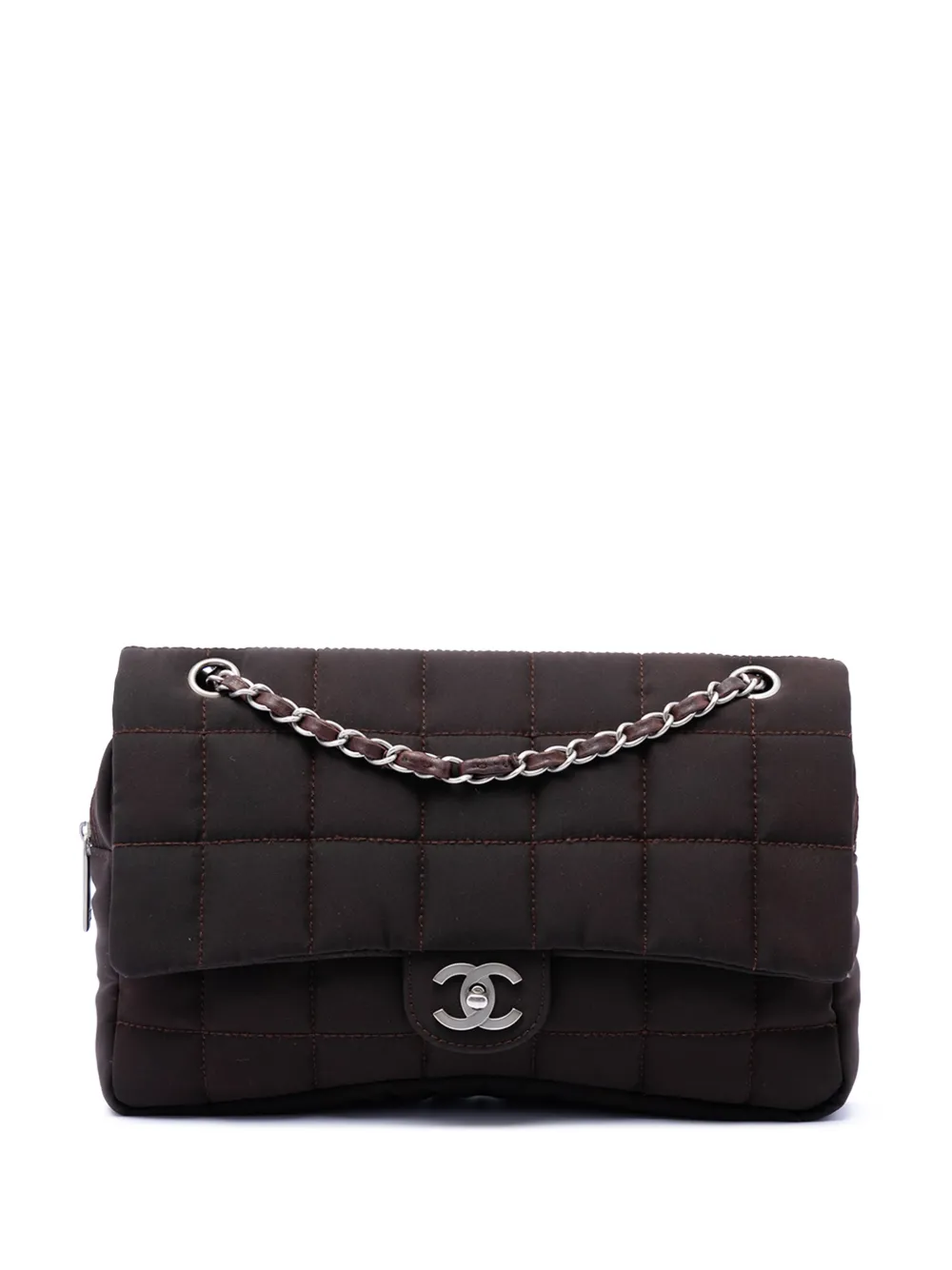 CHANEL Pre-Owned 2003-2004 Medium Nylon Chocolate Bar Camera Flap shoulder bag - Marrone