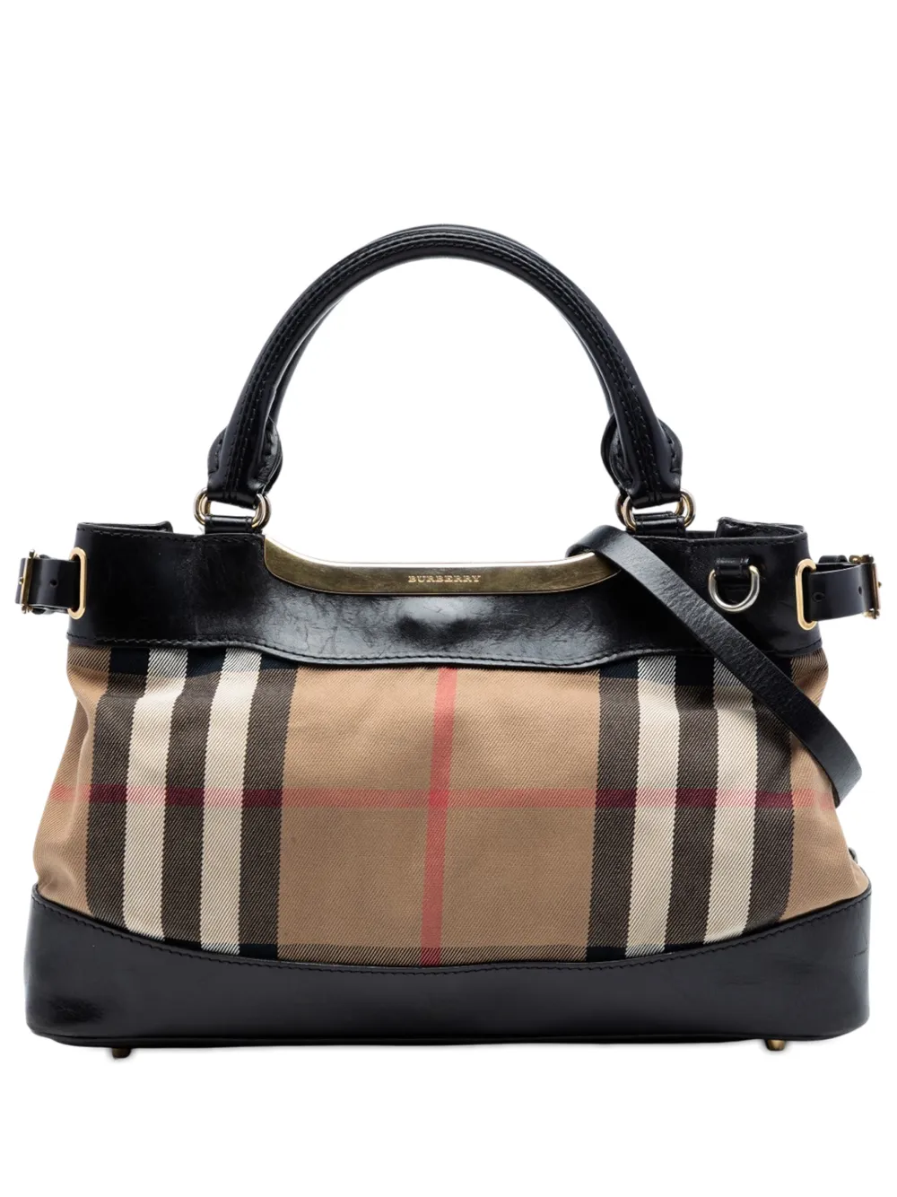 Burberry Pre-Owned 2000-2017 Small House Check Canvas Bridle Hepburn satchel - Marrone