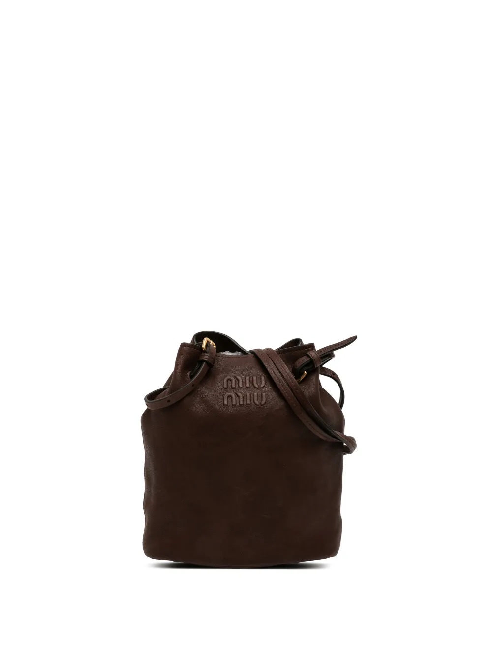 Miu Miu Pre-Owned 2024 Mini Nappa Leather crossbody bag - Marrone