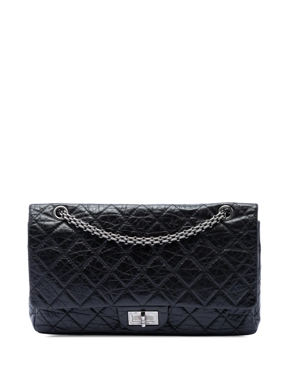 CHANEL Pre-Owned 2009-2010 Quilted Aged Calfskin Reissue 2.55 Double Flap 227 shoulder bag - Schwarz