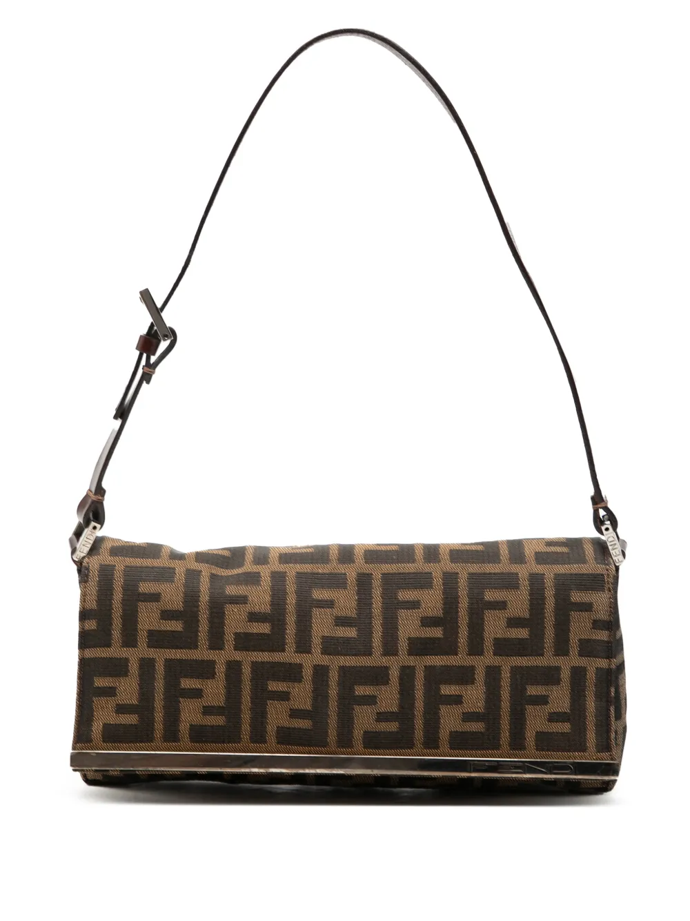 Fendi Pre-Owned 20th Century Zucca Canvas Flap Pochette shoulder bag - Brown