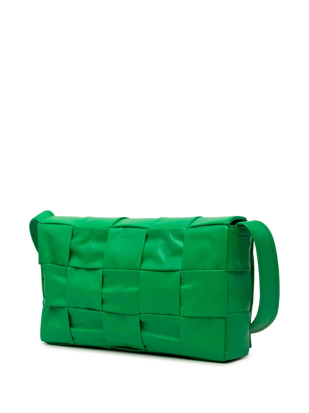 Bottega Veneta Pre-owned Borsa A Tracolla Stretch Paper Intrecciato Cassette Piccola In Pelle Di Vitello 2012-2026 - Verde 