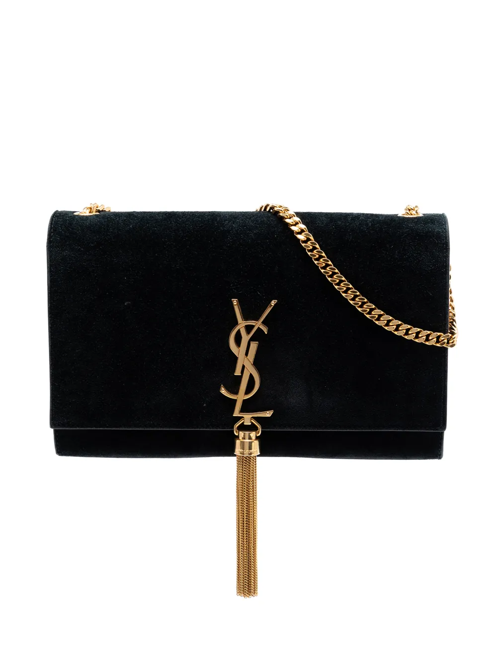 Saint Laurent Pre-Owned 2017 Medium Suede Monogram Kate Tassel crossbody bag - Black