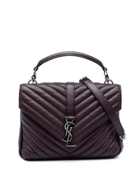 Saint Laurent Pre-Owned 2016 Medium Chevron Sheepskin Monogram College satchel