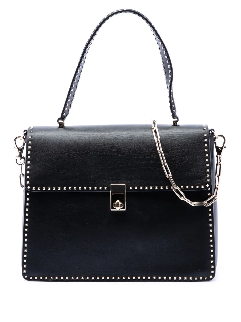 Valentino Garavani Pre-Owned 2000-2017 Leather Rockstud Top Handle Bag satchel - Nero