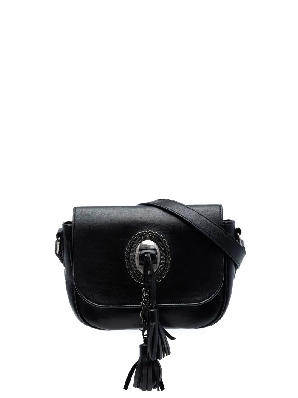 Saint Laurent Pre-Owned 2016 Calfskin Kim Tassel crossbody bag - Black