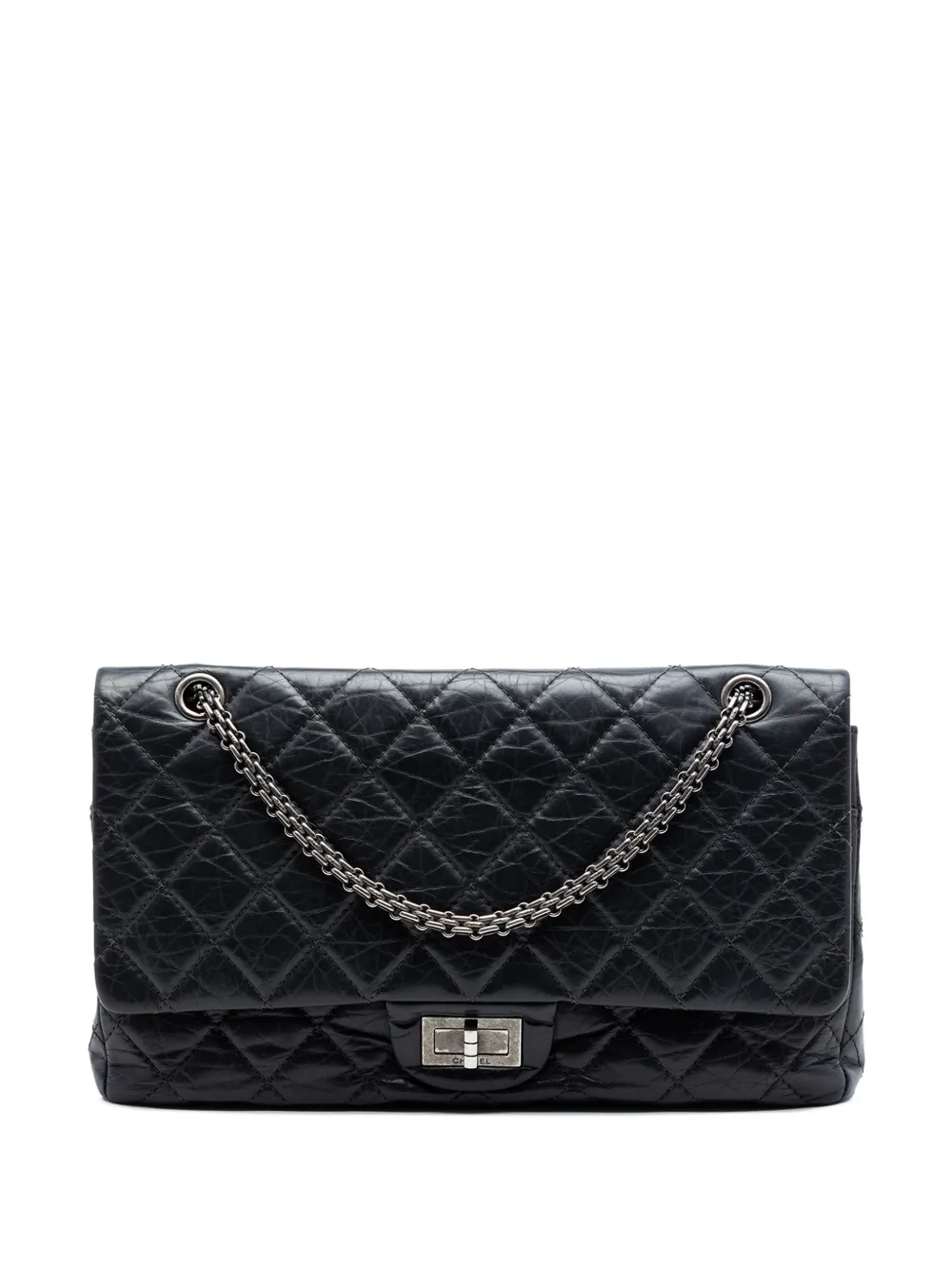 CHANEL Pre-Owned 2012 Quilted Aged Calfskin Reissue 2.55 Double Flap 227 shoulder bag - Schwarz