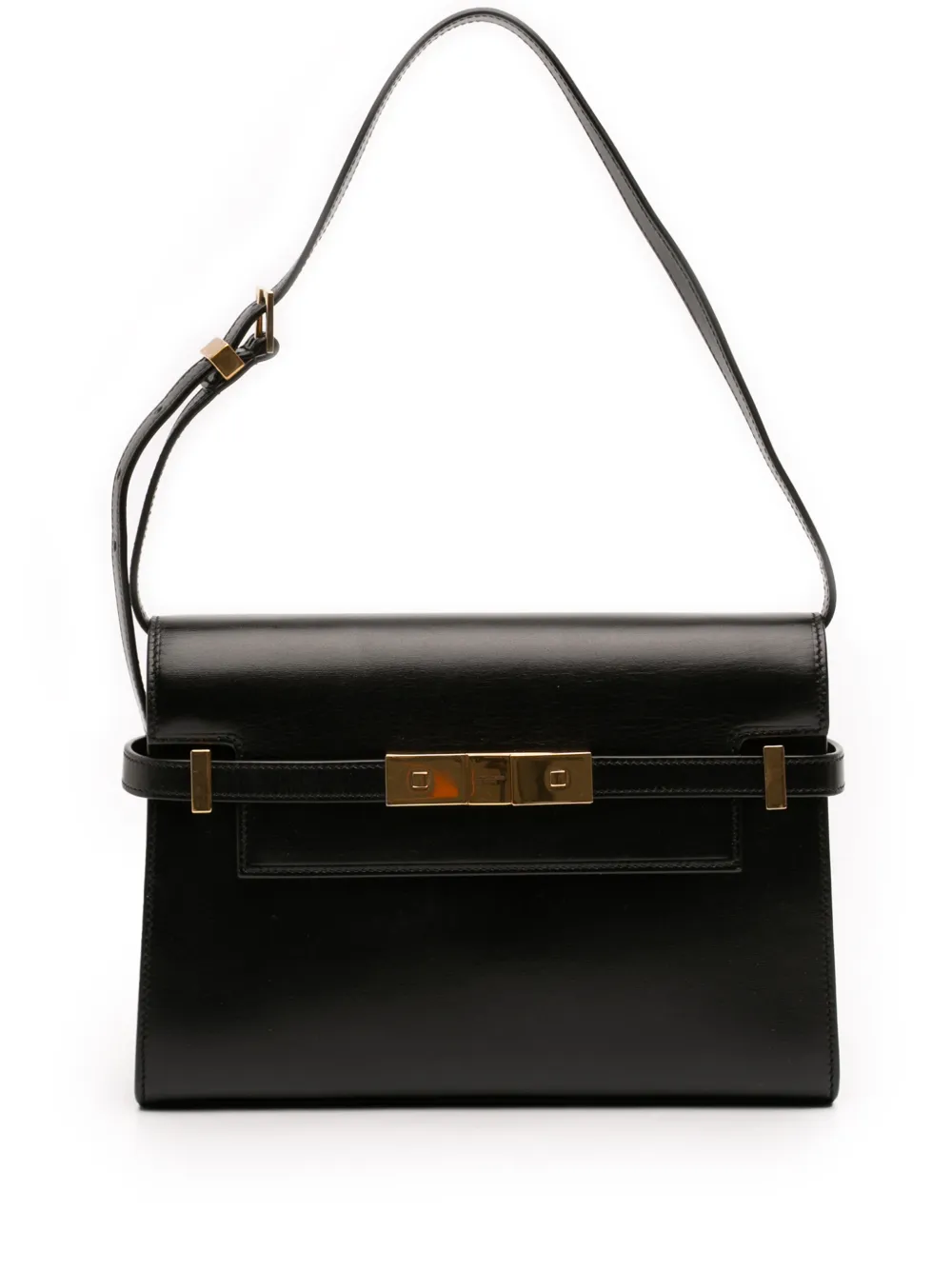 Saint Laurent Pre-Owned 2021 Small Leather Manhattan shoulder bag - Black