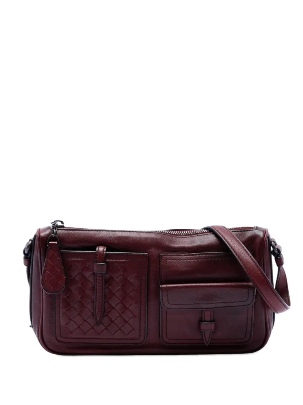 Bottega Veneta Pre-Owned 2012-2026 Intrecciato Trimmed Multi Pocket Leather shoulder bag - Rosso