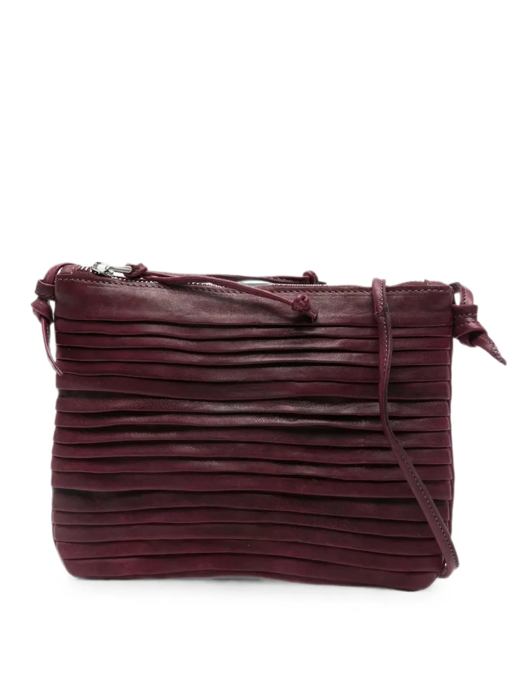SOMMET Country Rows pleated leather shoulder bag - Violett
