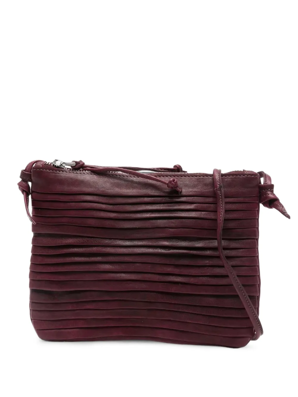 SOMMET Country Rows pleated leather shoulder bag - Violett