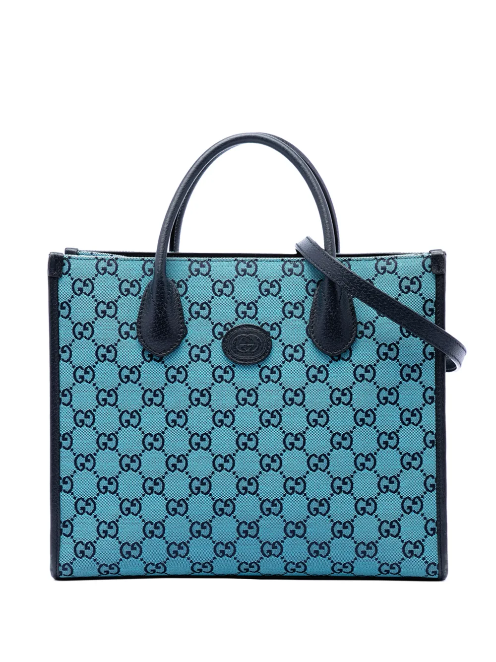 Gucci Pre-Owned 2016-2026 Small GG Canvas Interlocking G Tote satchel - Blue