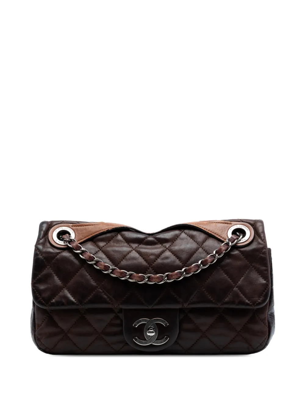 CHANEL Pre-Owned 2009-2010 Medium Iridescent Calfskin In the Mix Flap satchel - Marrone