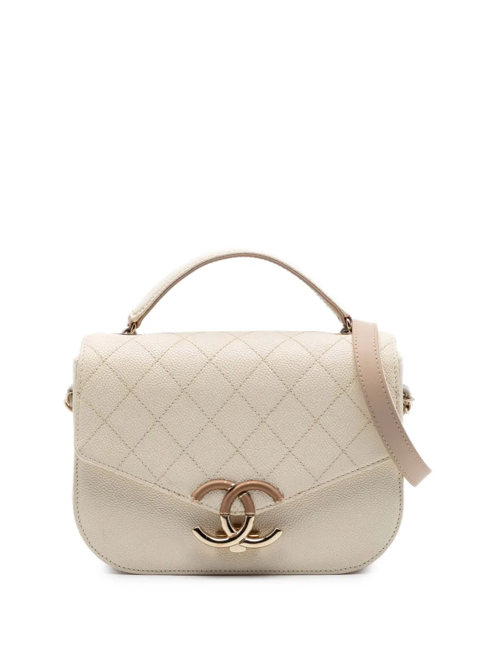 CHANEL Pre-Owned 2018 Small Caviar Paris Cuba Thread Around Flap satchel - Brown