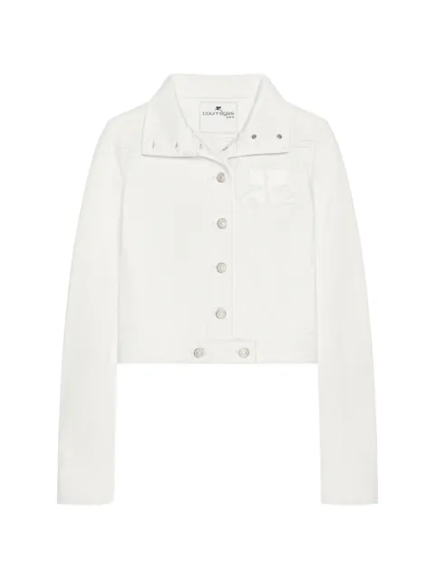 Courrèges denimjakke med logomærke