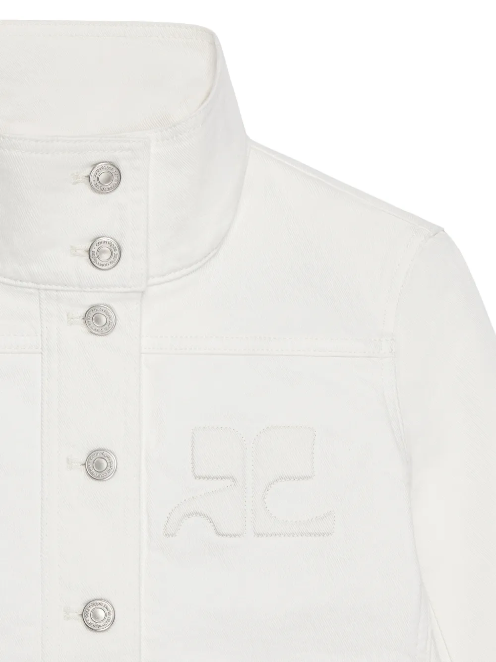 Courrèges Spijkerjack met logopatch Wit