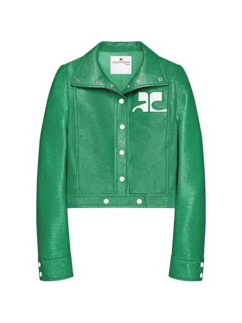Courrèges vinyl-effect cropped jacket