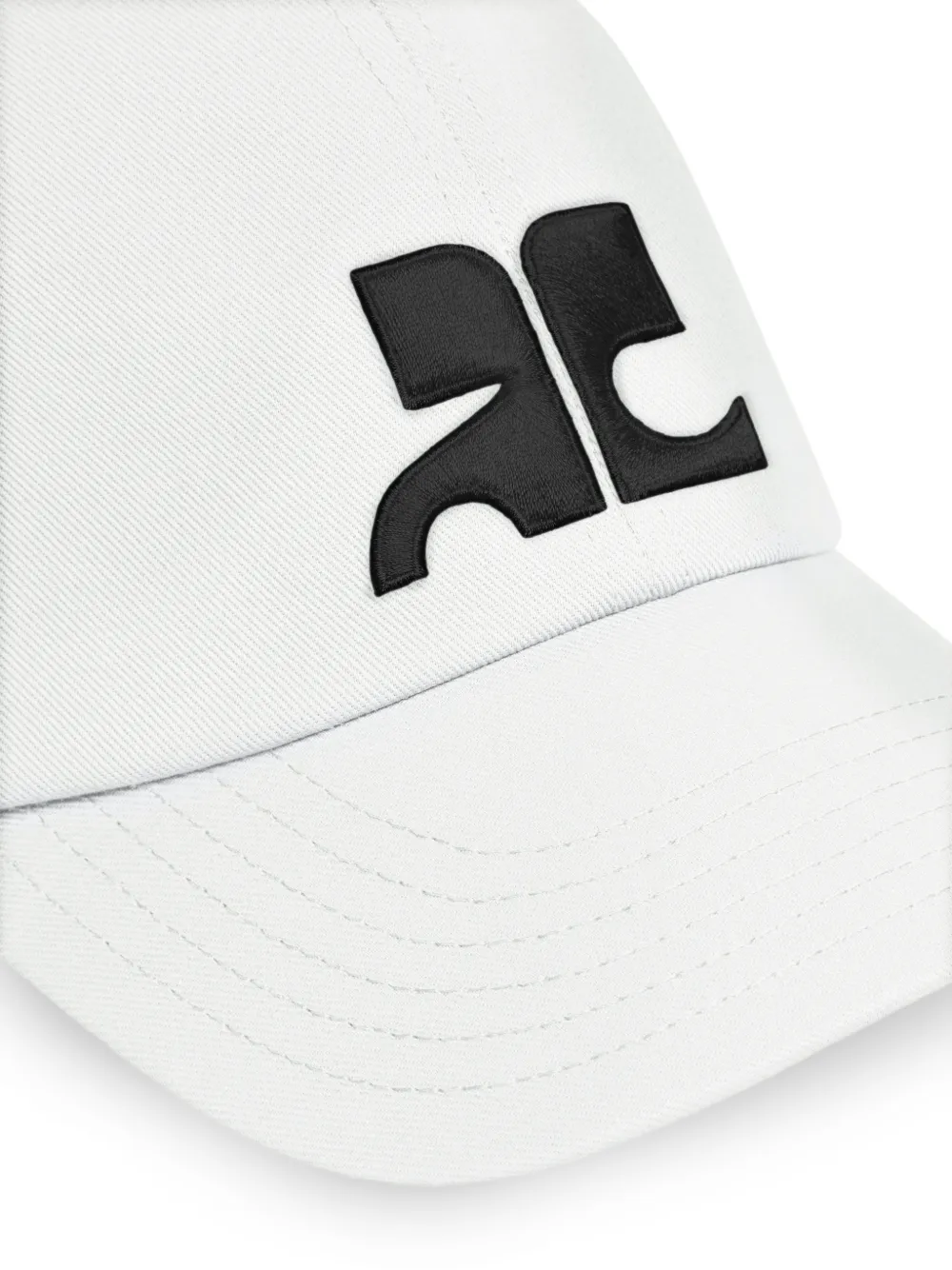 Courrèges AC pet met logo-patch Wit