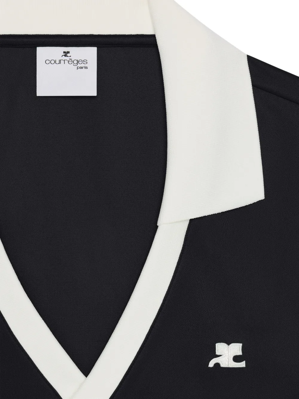 Courrèges T-shirt met V-hals Zwart