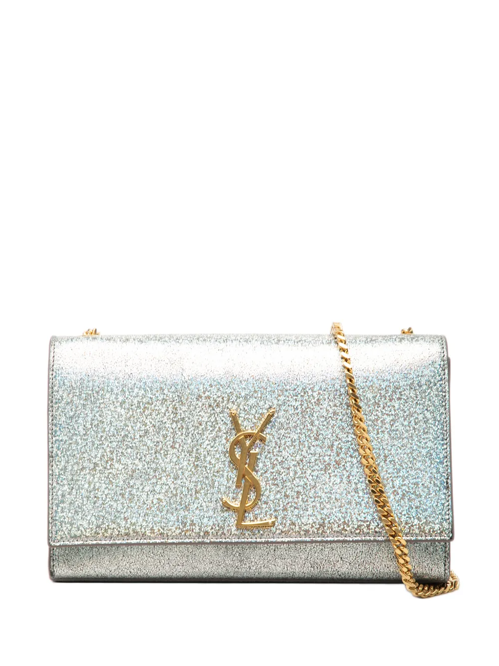 Saint Laurent Pre-Owned 2016 Medium Metallic Calfskin Classic Monogram Kate crossbody bag - Silver