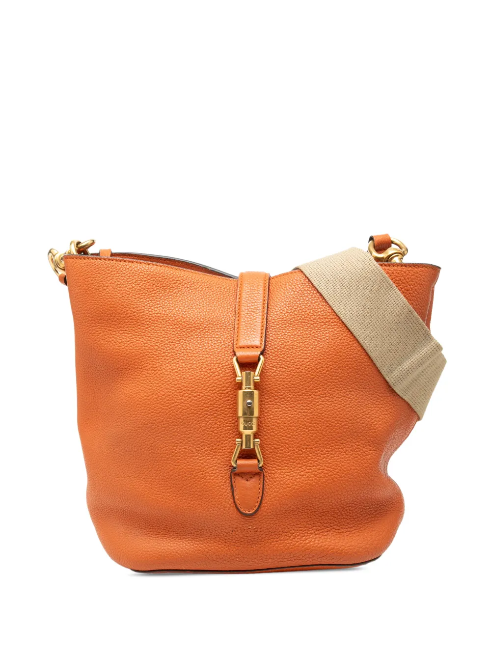 Gucci Pre-Owned 2016-2026 Grained Calfskin Soft Jackie bucket bag - Orange