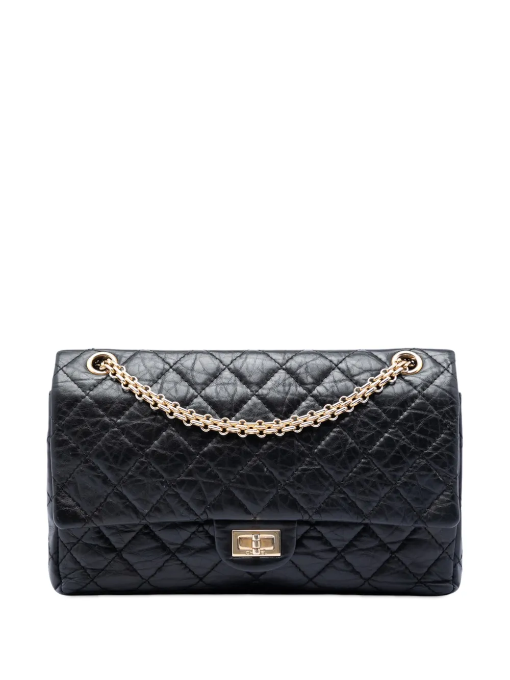 CHANEL Pre-Owned 2010-2011 Quilted Aged Calfskin Reissue 2.55 Double Flap 226 shoulder bag - Nero