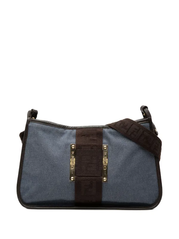 Fendi Pre-owned 2000-2010 Denim Pochette Crossbody Bag in Blue