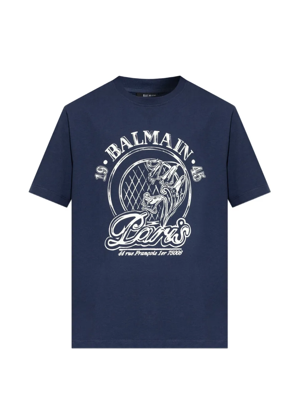 Balmain logo-print T-shirt - Blau