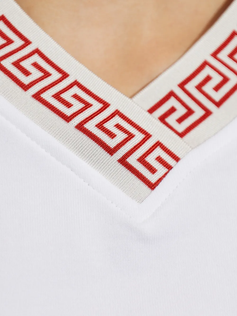 Versace Greca-trim V-neck T-shirt | White | FARFETCH