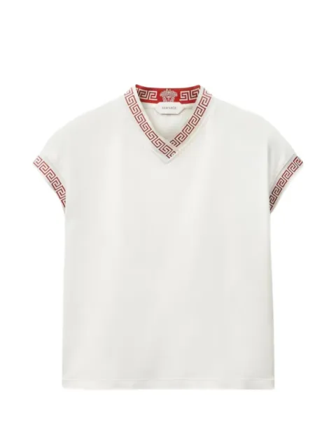 Versace jacquard stretch cotton-jersey T-shirt